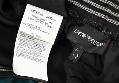 EMPORIO ARMANI Cupro Elastic Waist Skirt Turquoise Size 40