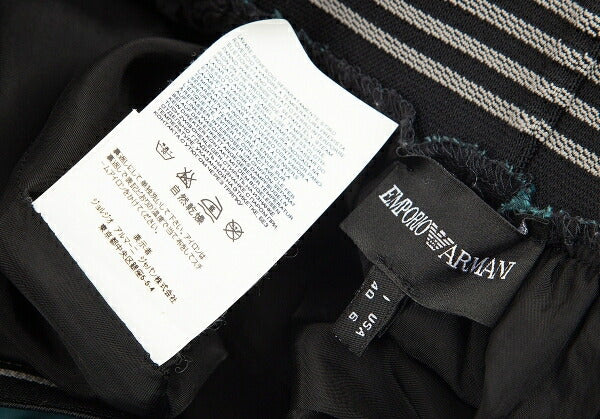 EMPORIO ARMANI Cupro Elastic Waist Skirt Turquoise Size 40
