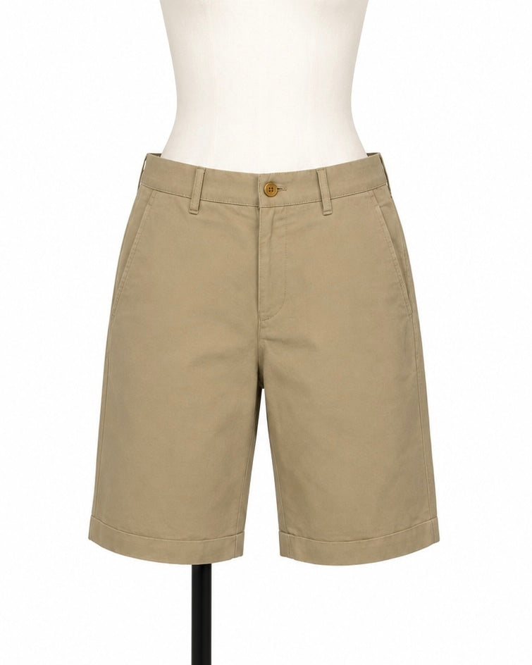 Comme des Garcons Beige Cotton Blend Cuffed Shorts