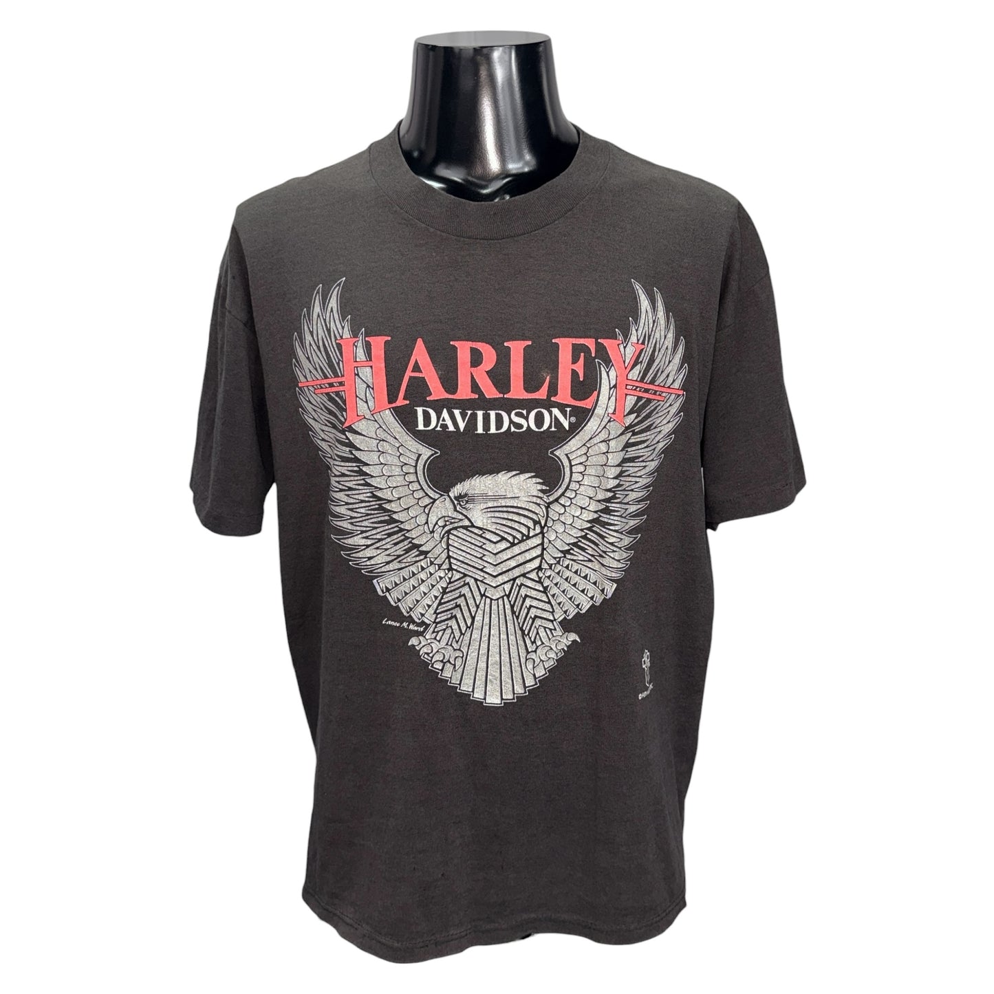 Harley Davidson LANCE M. WARD EAGLE 90s Vintage Tee Size L