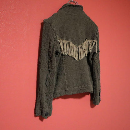 ISSEY MIYAKE 00s me Brown Fringe Popcorn Jacket Size FREE