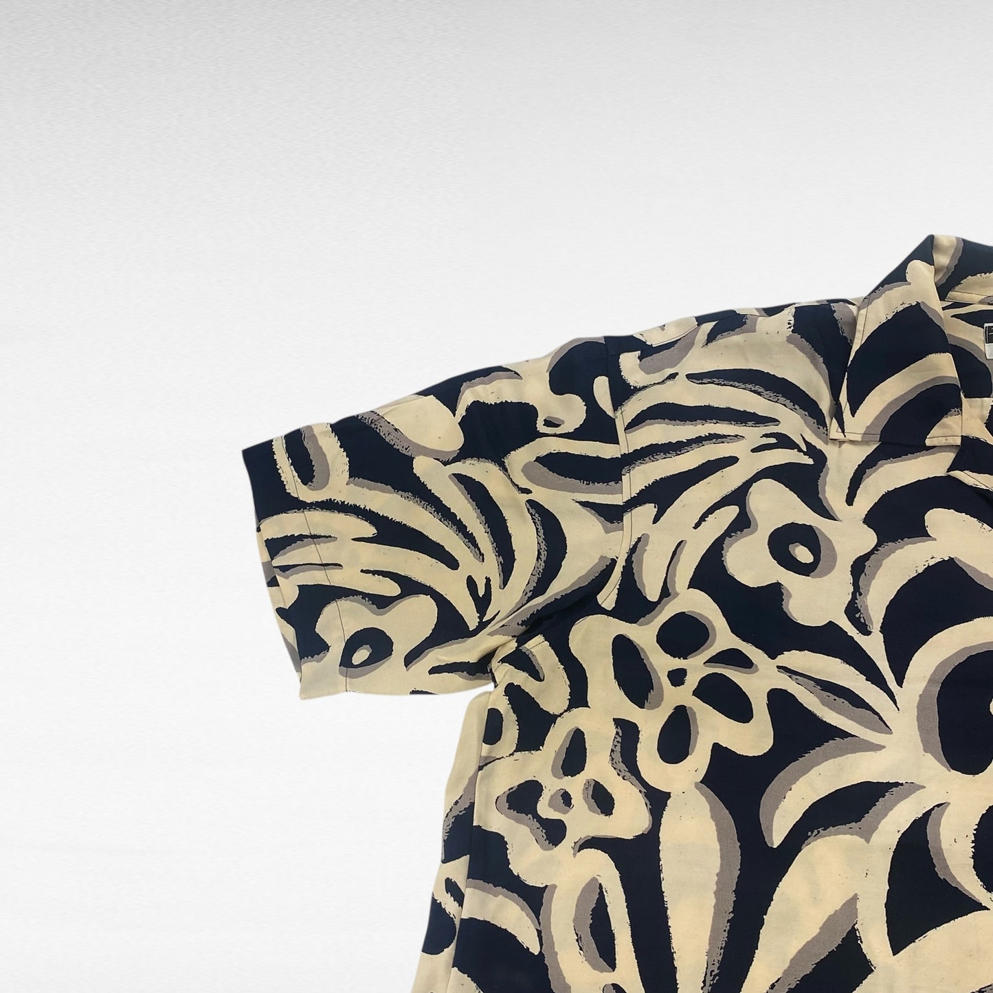 ZEN-JAC All-Over Print Open Collar Shirt Size XL