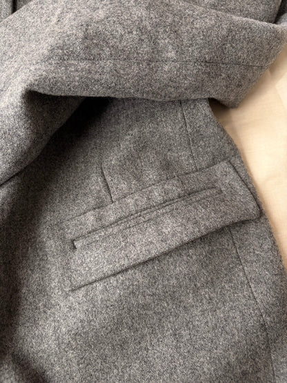 JIL SANDER 00s Wool Cashmere Fly-Front Coat Gray Size 36