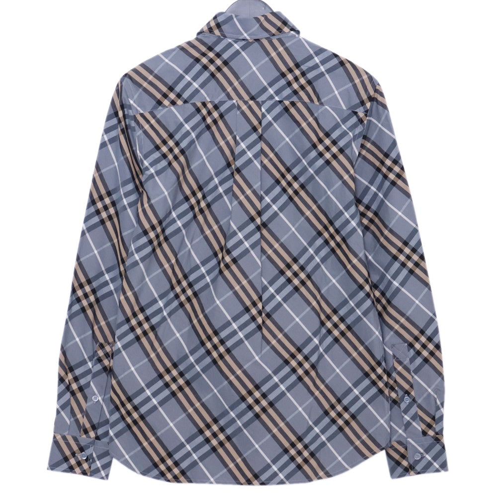 BURBERRY 26SS Regular Fit Check Long Shirt Gray Size XS