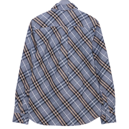 BURBERRY 26SS Regular Fit Check Long Shirt Gray Size XS
