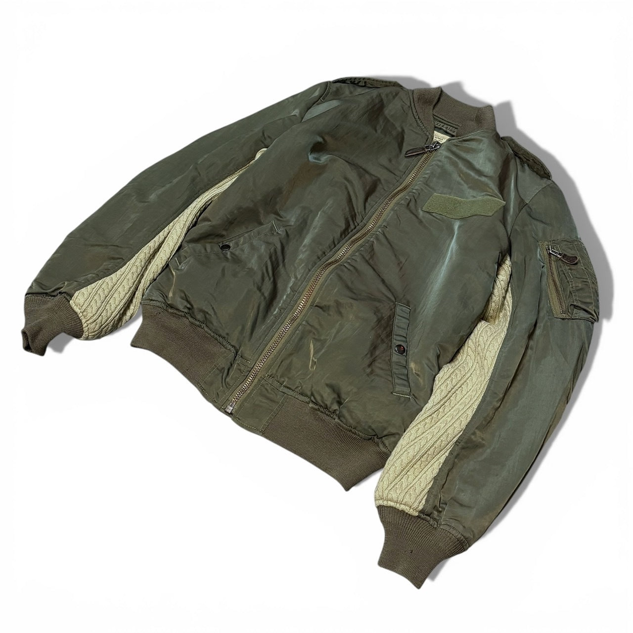 Vintage 04AW Green MA-1 Flight Jacket Size MEDIUM