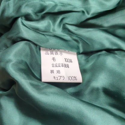 BALENCIAGA SPORTS Green Wool BB Logo Bomber Jacket Size LL