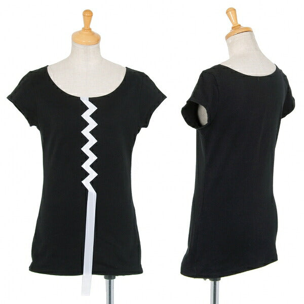 ISSEY MIYAKE Tape Stitch Design T-Shirt Black Size 2