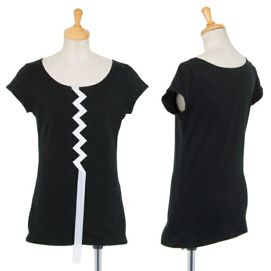 ISSEY MIYAKE Tape Stitch Design T-Shirt Black Size 2