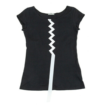 ISSEY MIYAKE Tape Stitch Design T-Shirt Black Size 2