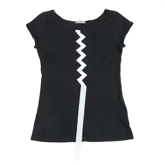 ISSEY MIYAKE Tape Stitch Design T-Shirt Black Size 2