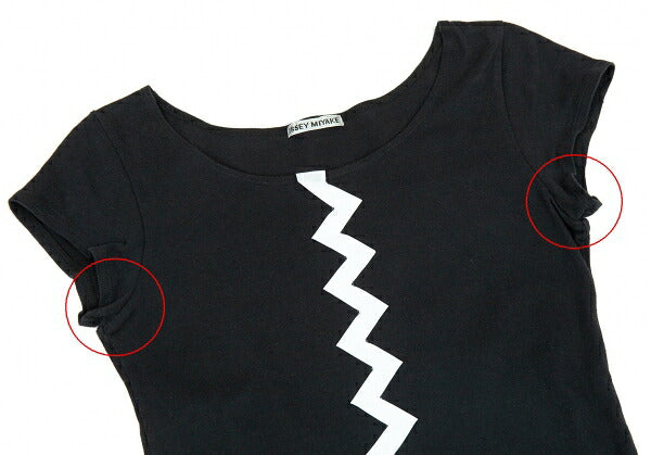 ISSEY MIYAKE Tape Stitch Design T-Shirt Black Size 2