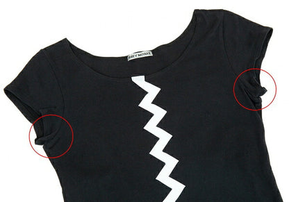 ISSEY MIYAKE Tape Stitch Design T-Shirt Black Size 2