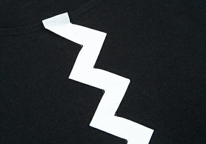 ISSEY MIYAKE Tape Stitch Design T-Shirt Black Size 2