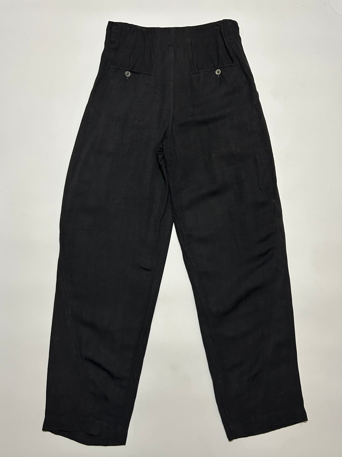 CLOSED M.F. Girbaud 80s Pleated Viscose Pants Black Size 46