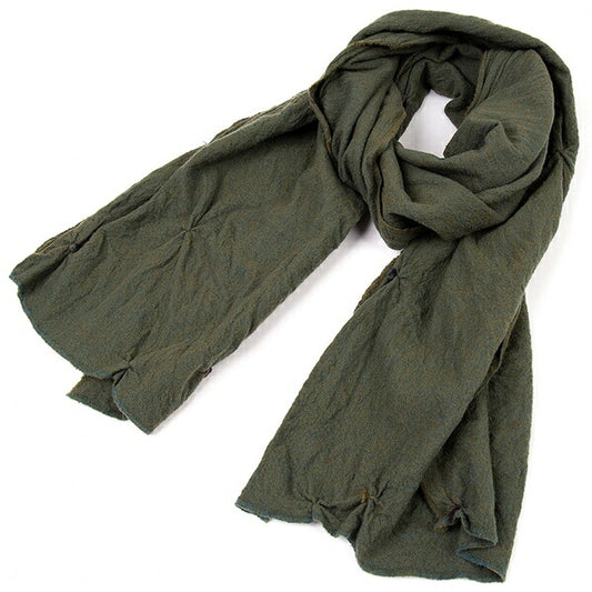 JURGEN LEHL Shibori Wool Scarf Green