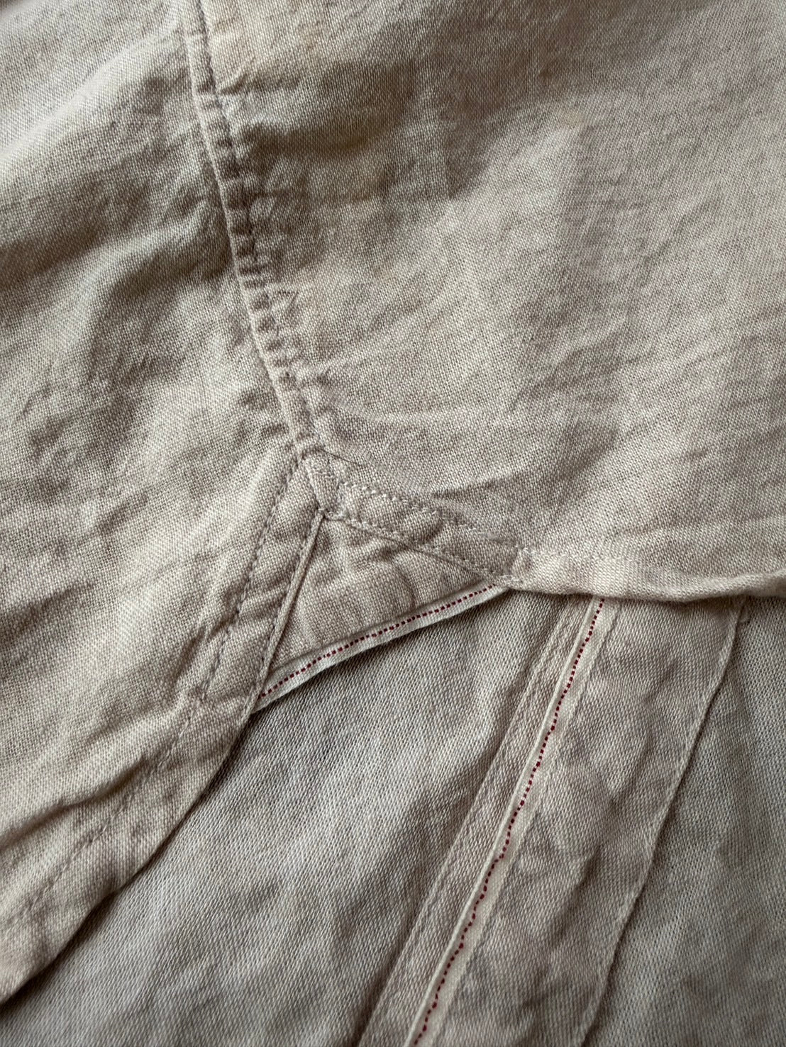 DIESEL BLACKGOLD Cotton Linen Raw Edge Sleeve Shirt Size 48