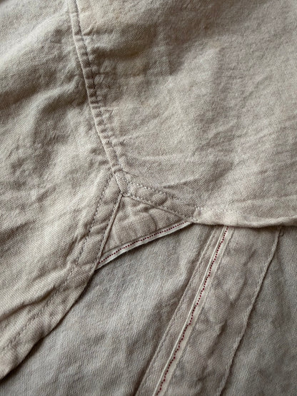 DIESEL BLACKGOLD Cotton Linen Raw Edge Sleeve Shirt Size 48