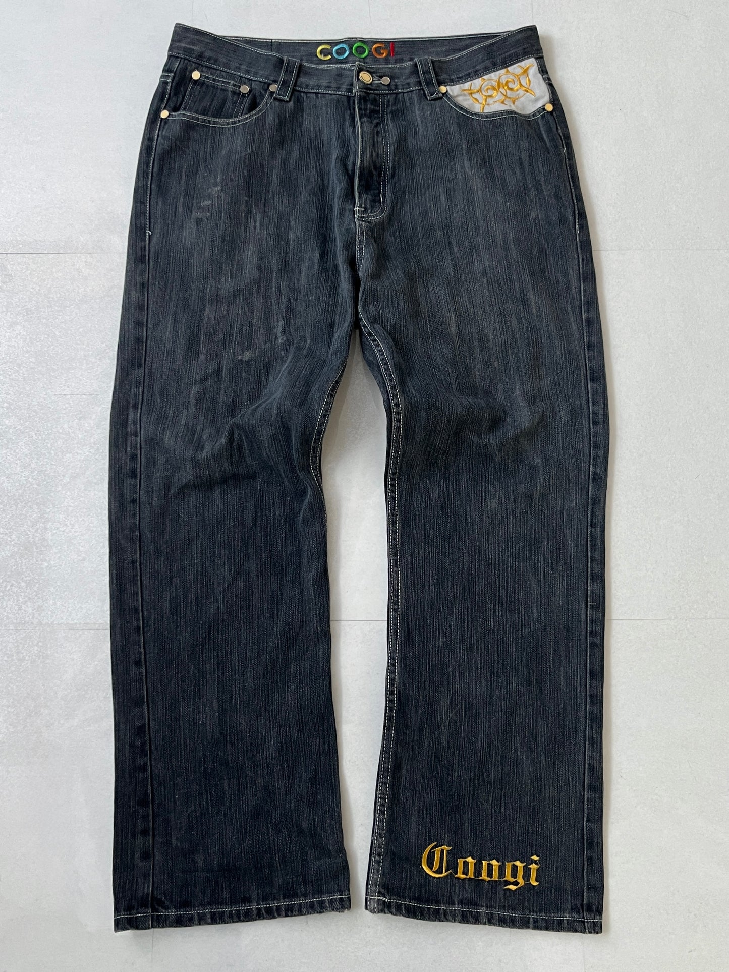 Coogi Black Wide Jeans Size W40