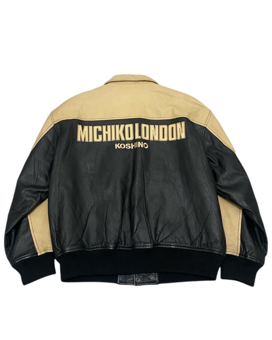 MICHIKO LONDON Vintage Two-Tone Leather Bomber