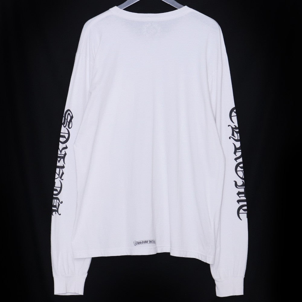 CHROME HEARTS Neck Logo Long Sleeve T-Shirt White Size XL