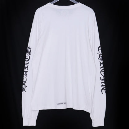 CHROME HEARTS Neck Logo Long Sleeve T-Shirt White Size XL