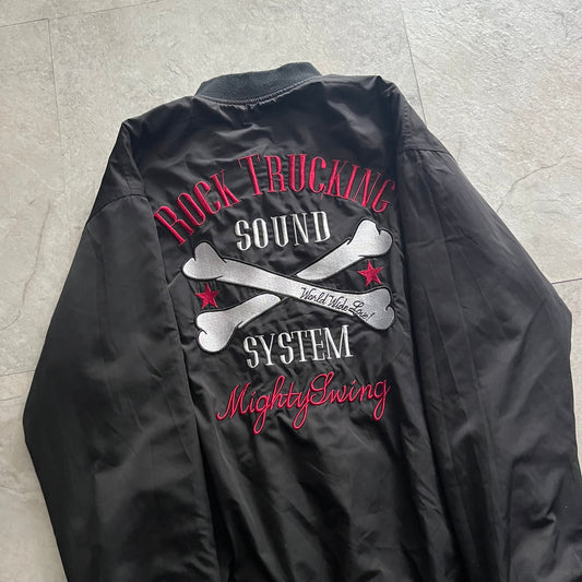 Vintage Black World Wide Love Jacket Polyester Size 2
