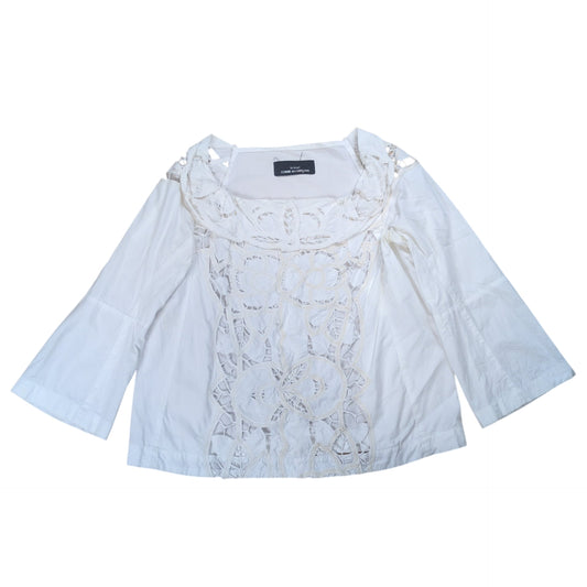tricot COMME des GARCONS Flower Cut Flare Top White