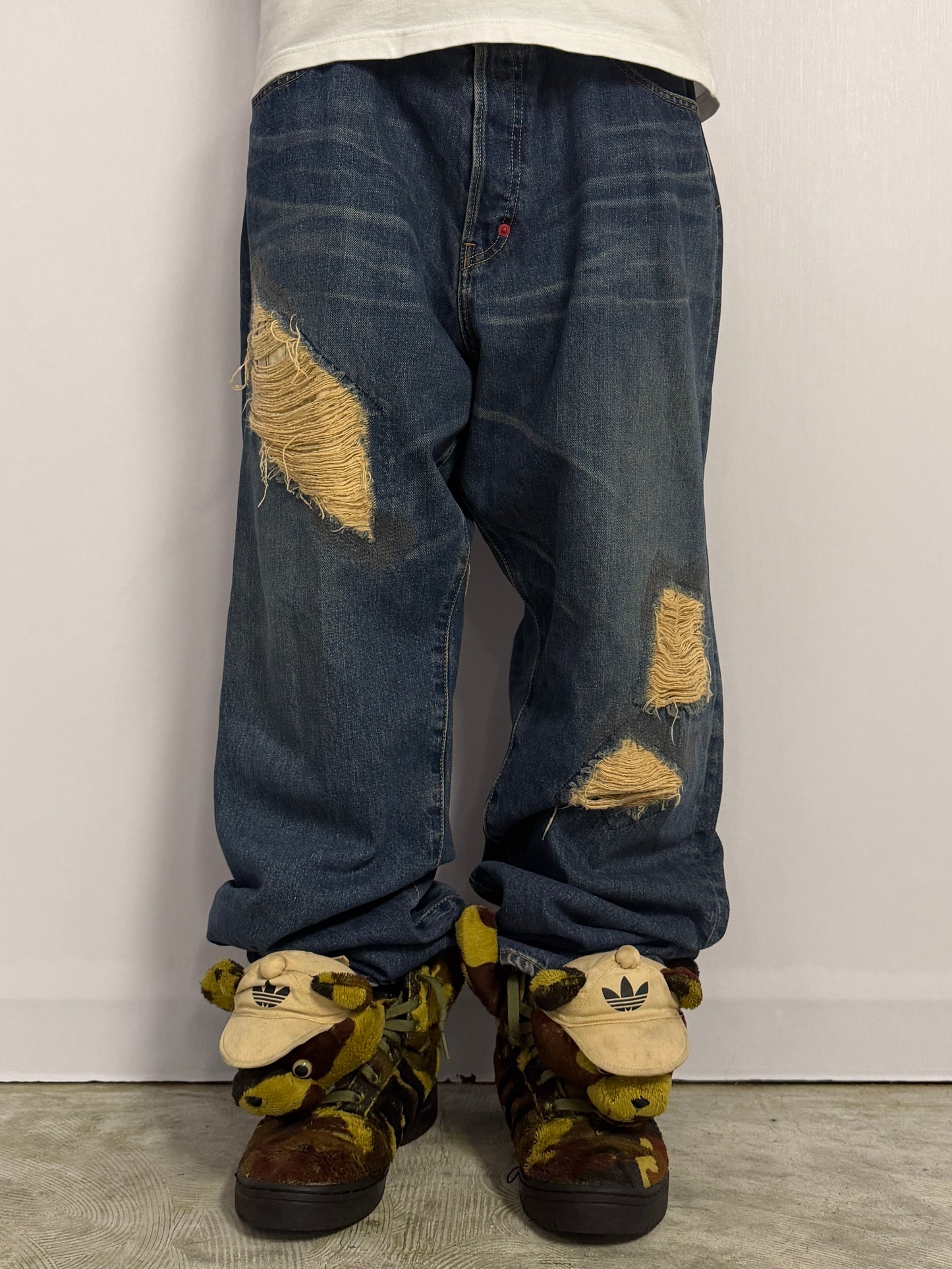 Swagger Wide-Leg Blue Jeans Size 40