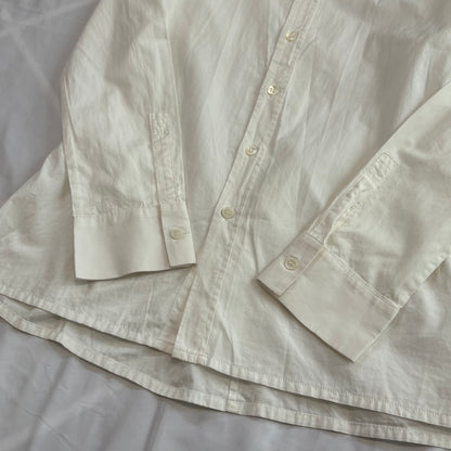 Y's 80s-90s White Cotton Flare Design Shirt Size 3