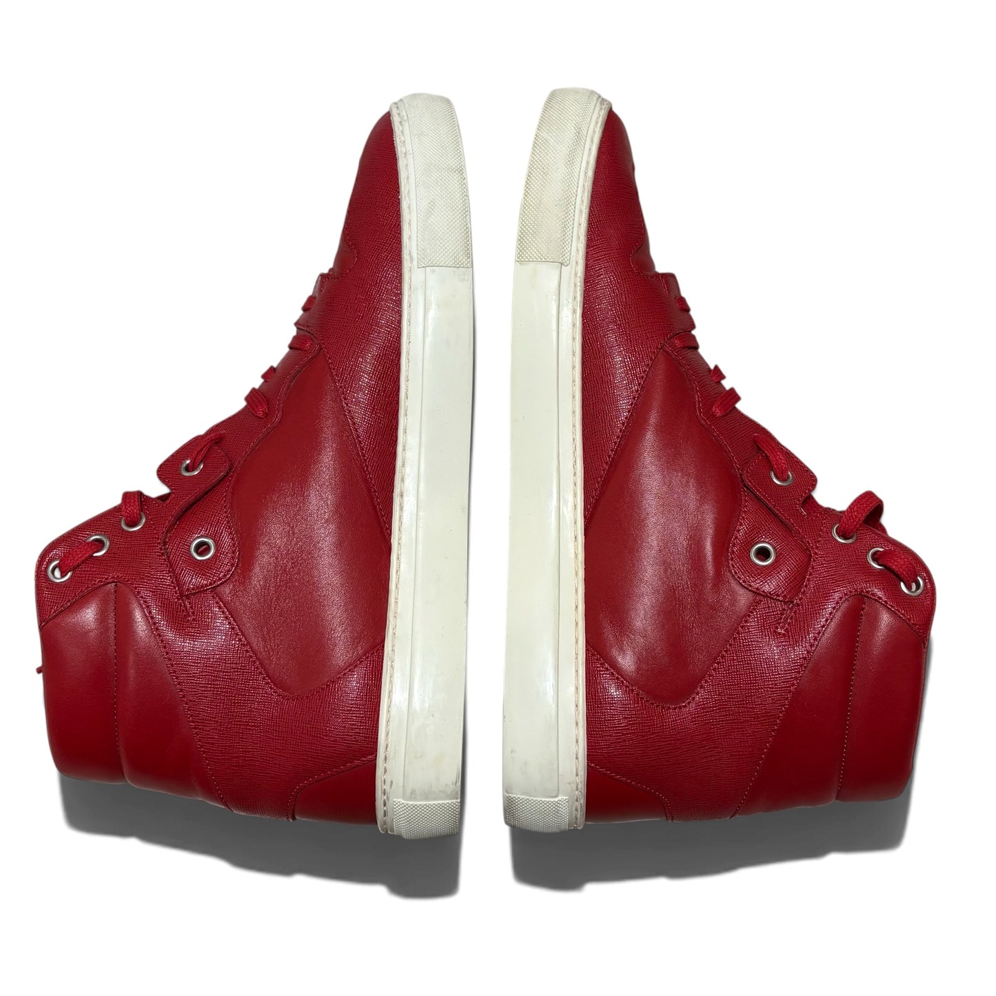 Balenciaga Panelled Leather High Red Size 43