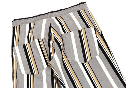 Y's 18SS Cotton Alternate Stripe Pants Gray Size 1