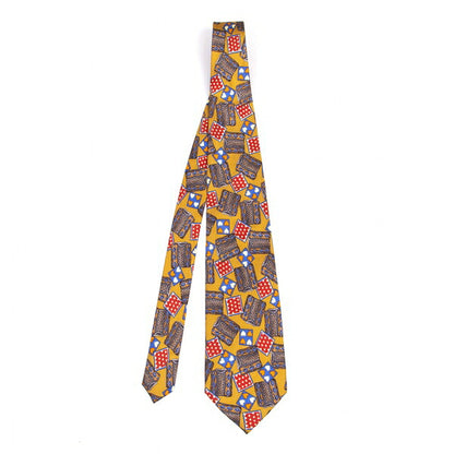 Jean Paul GAULTIER PARIS Silk Sweater Print Tie Brown Multi
