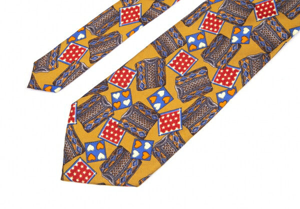 Jean Paul GAULTIER PARIS Silk Sweater Print Tie Brown Multi