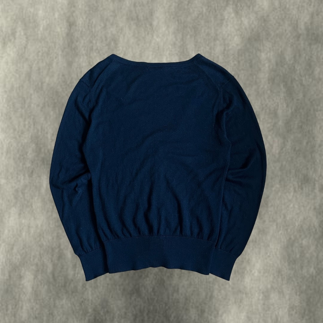 ISSEY MIYAKE SS96 Silk Blend V-Neck Dark Navy