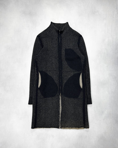 Label Under Construction Zip-Up Intarsia Knit Coat Size M
