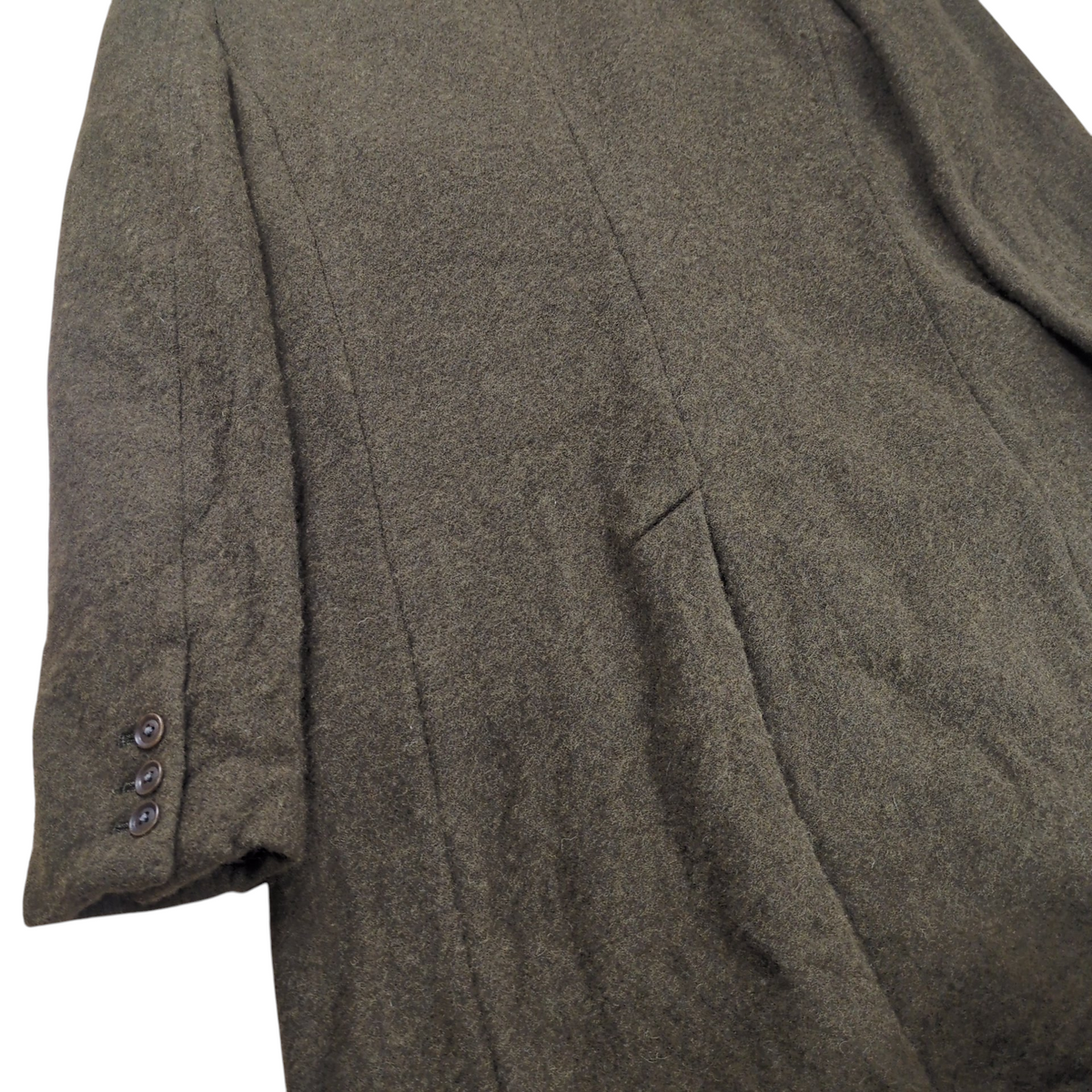 Ground Y Fulling Wool Serge 1B Long Jacket Khaki Size 1