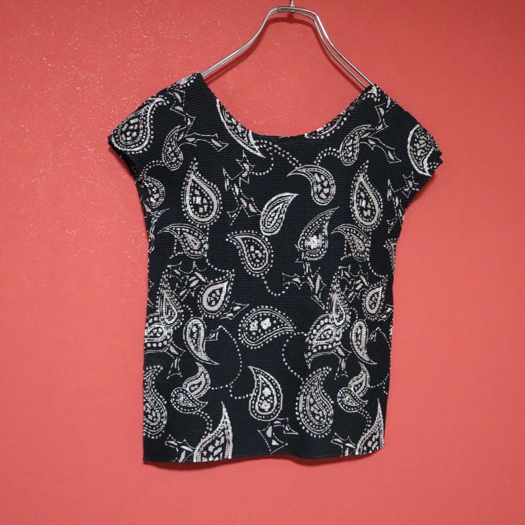 Issey Miyake Paisley All-over Pleated T-Shirt Size FREE