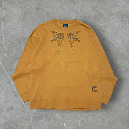 KENZO JEANS Yellow Embroidered Cotton Sweatshirt Free Size
