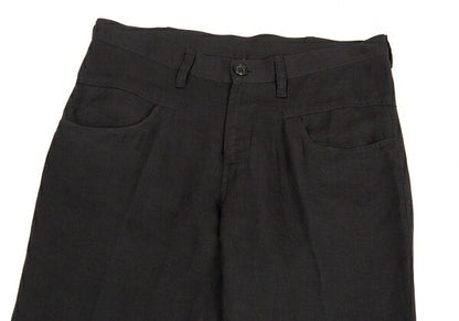 Y's Tencel Linen Straight Pants Black Size 2
