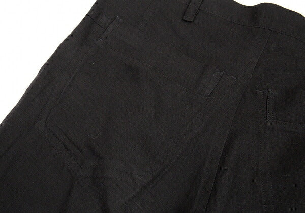 Y's Tencel Linen Straight Pants Black Size 2