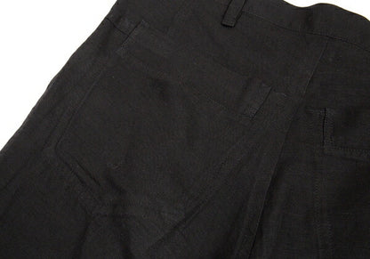 Y's Tencel Linen Straight Pants Black Size 2