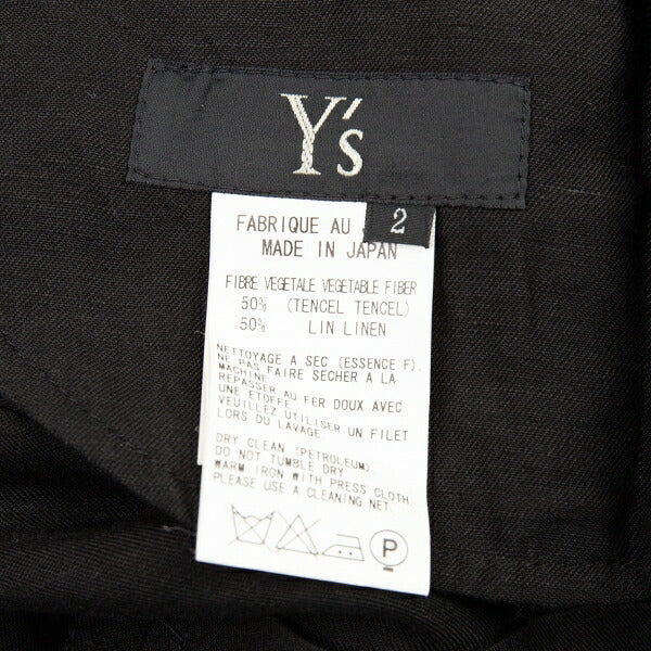Y's Tencel Linen Straight Pants Black Size 2