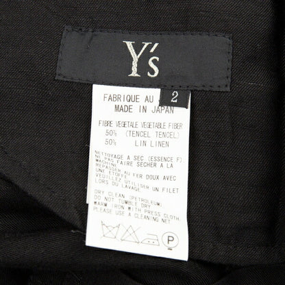Y's Tencel Linen Straight Pants Black Size 2