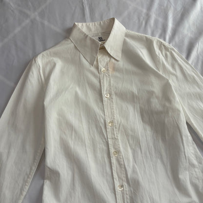 Y's 80s-90s White Cotton Flare Design Shirt Size 3
