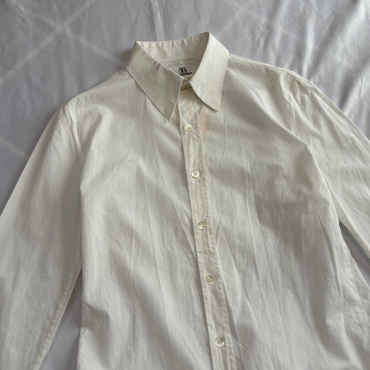 Y's 80s-90s White Cotton Flare Design Shirt Size 3