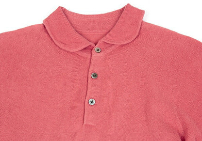 ISSEY MIYAKE HaaT Cotton Knit Polo Shirt Pink Size 2
