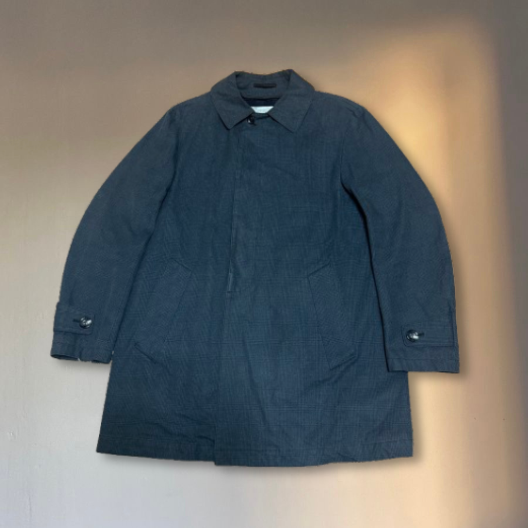 kolor Dark Gray Bal Collar Coat Checkered Liner