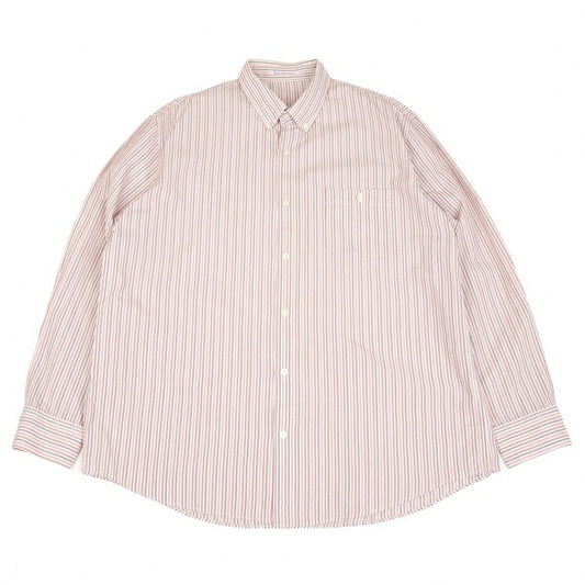 Papas Cotton Button-Down Stripe Shirt Pink Size 52LL