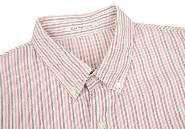 Papas Cotton Button-Down Stripe Shirt Pink Size 52LL